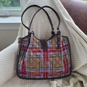 Vera Bradley rare plaid highland wool shoulder handbag